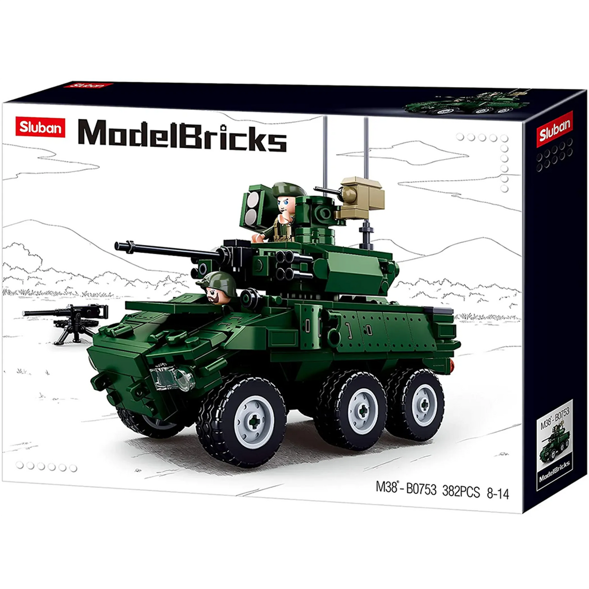 EBRC 6x6 Wheeled Combat Vehicle Brick Kit (384 pcs) - view 2