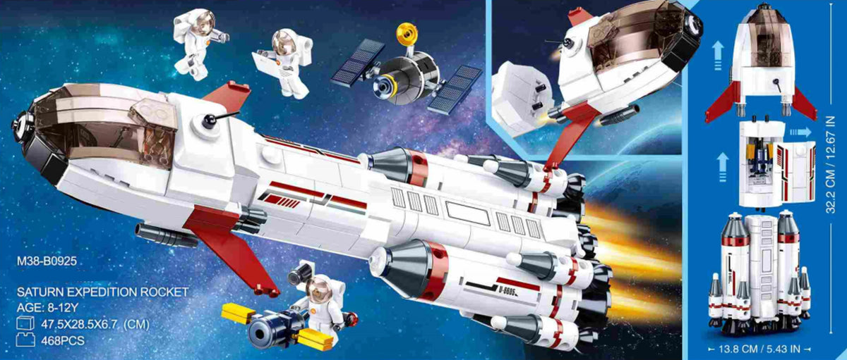 Saturn Space Expedition Rocket Brick Kit (468 pcs)