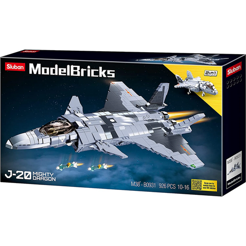 2-in-1 J-20 Mighty Dragon Fighter Jet Brick Kit (926 pcs) - view 2