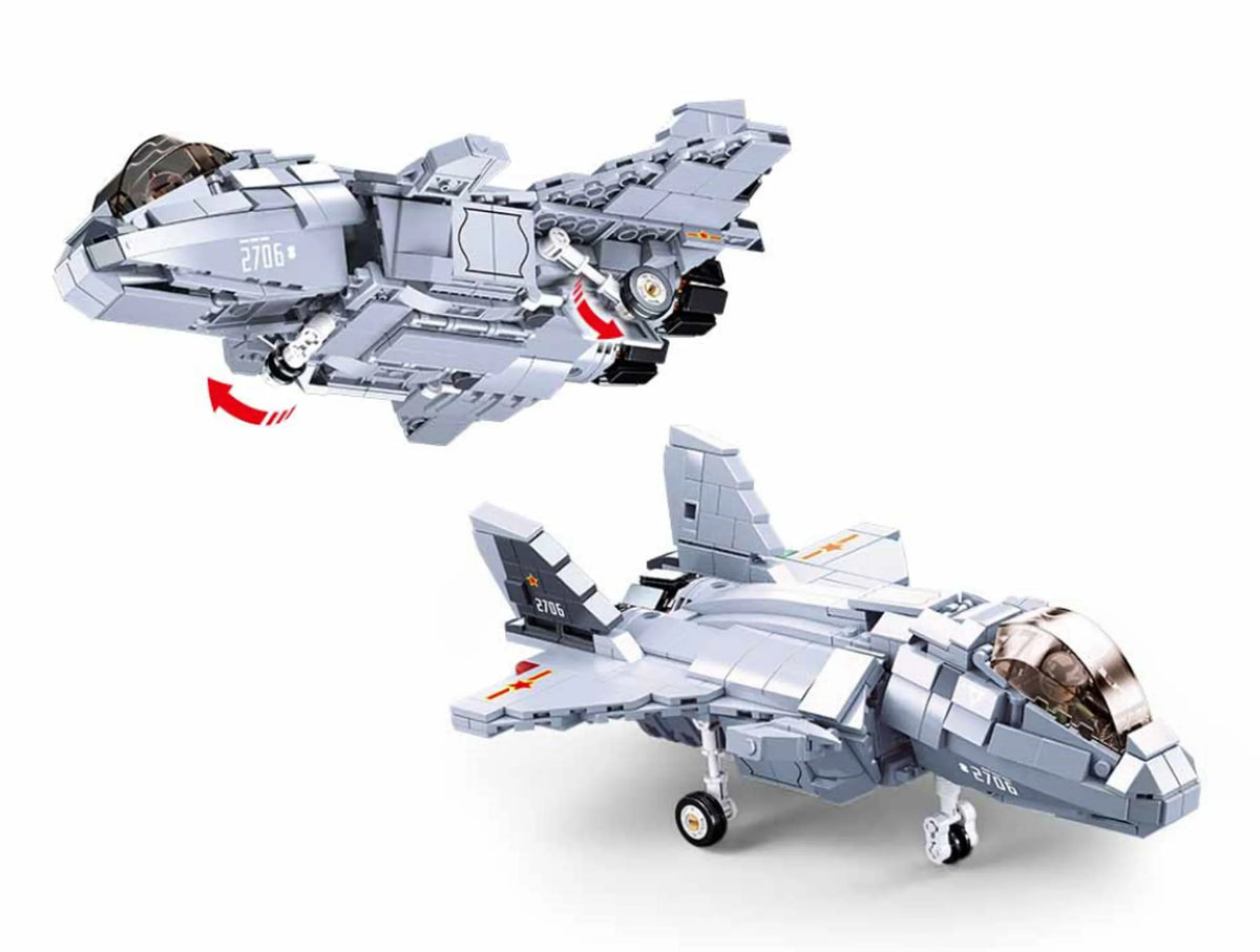 2-in-1 J-20 Mighty Dragon Fighter Jet Brick Kit (926 pcs)