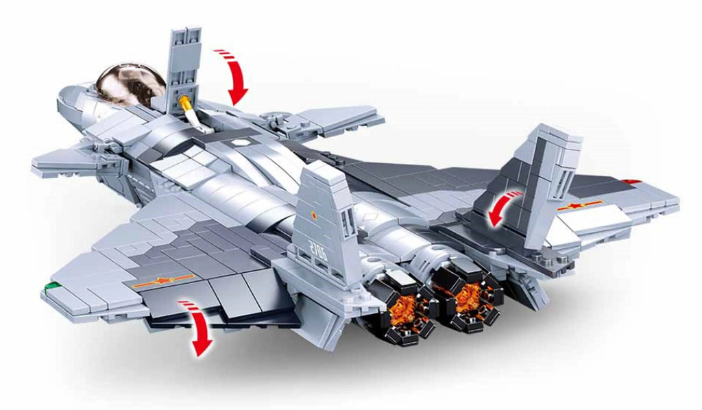 2-in-1 J-20 Mighty Dragon Fighter Jet Brick Kit (926 pcs)