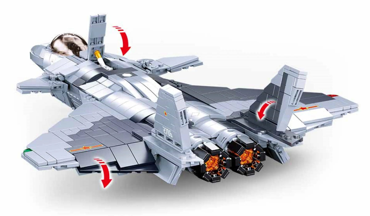 2-in-1 J-20 Mighty Dragon Fighter Jet Brick Kit (926 pcs)