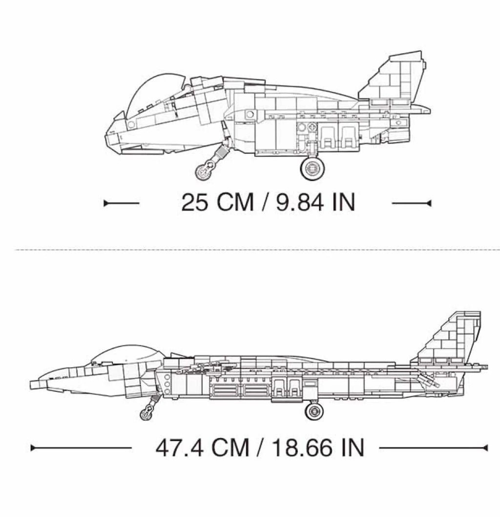 2-in-1 J-20 Mighty Dragon Fighter Jet Brick Kit (926 pcs)