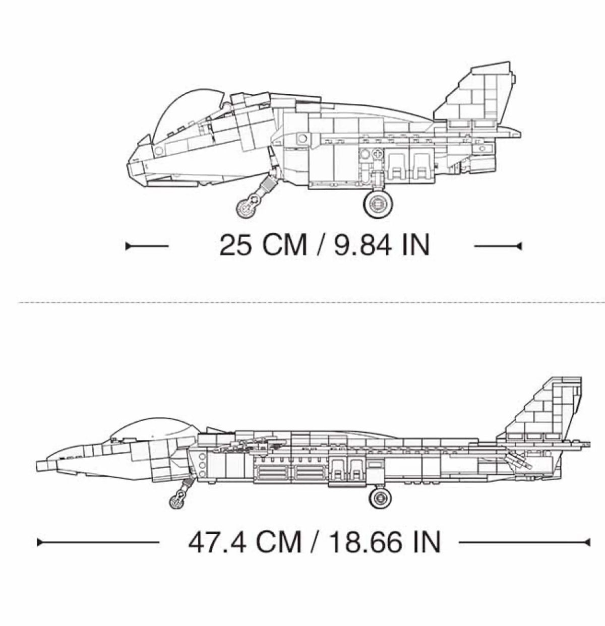 2-in-1 J-20 Mighty Dragon Fighter Jet Brick Kit (926 pcs)
