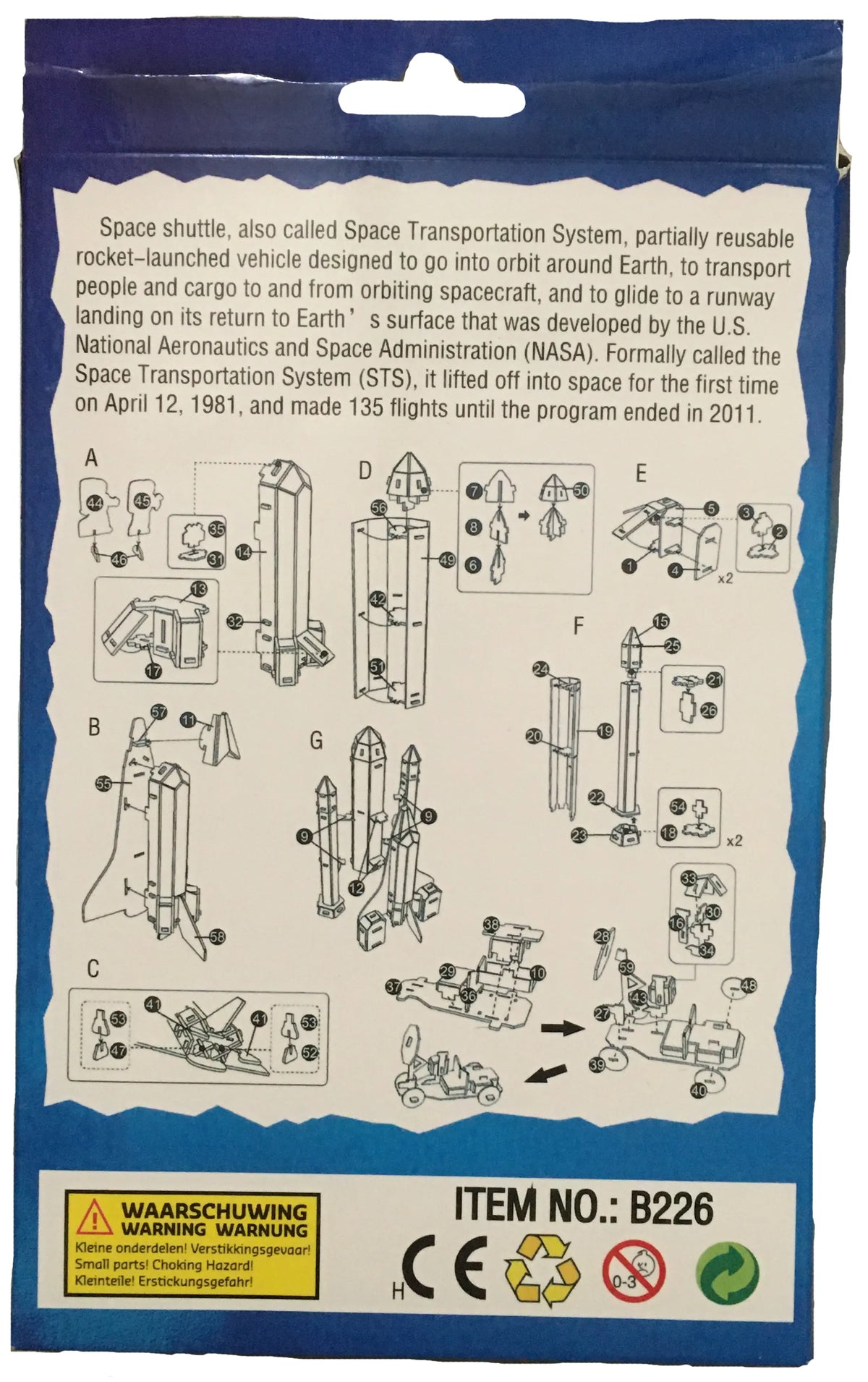 Space Shuttle 3D Puzzle (67 pcs)