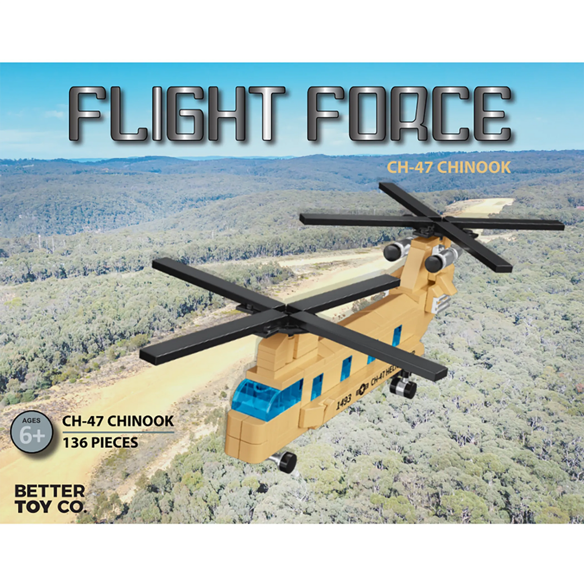 CH-47 Chinook Military Aircraft Brick Kit (136 pcs)