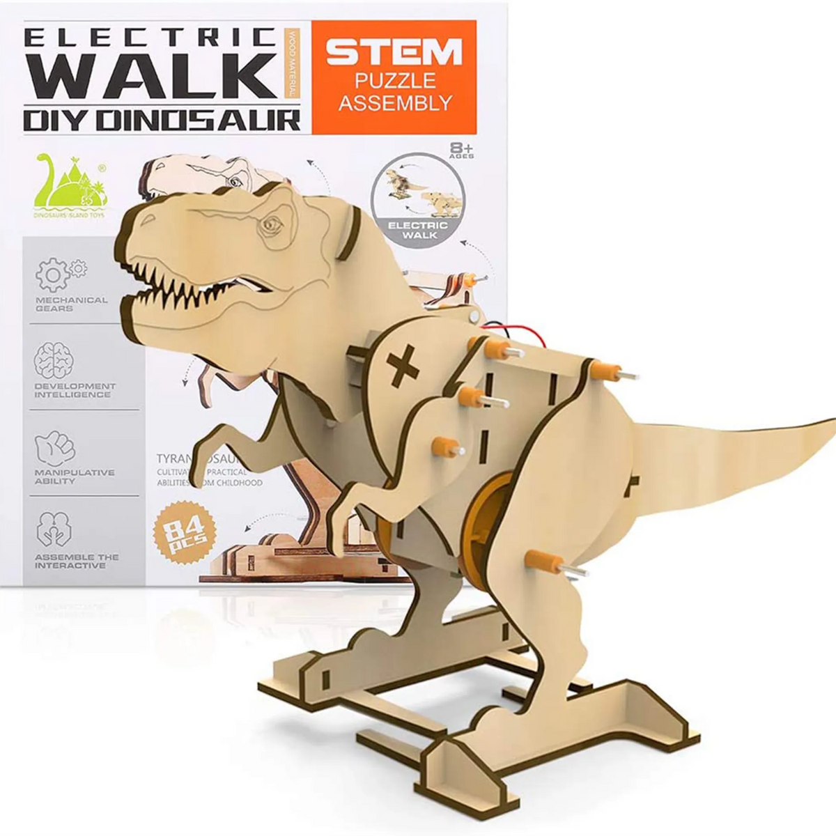 Tyrannosaurus DIY Electric Wooden STEM Kit (84 pcs)