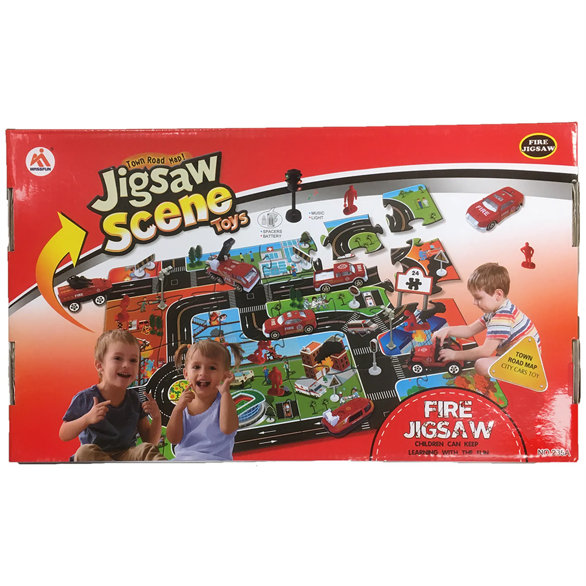 Fire Rescue Jigsaw Floor Puzzle with Vehicles