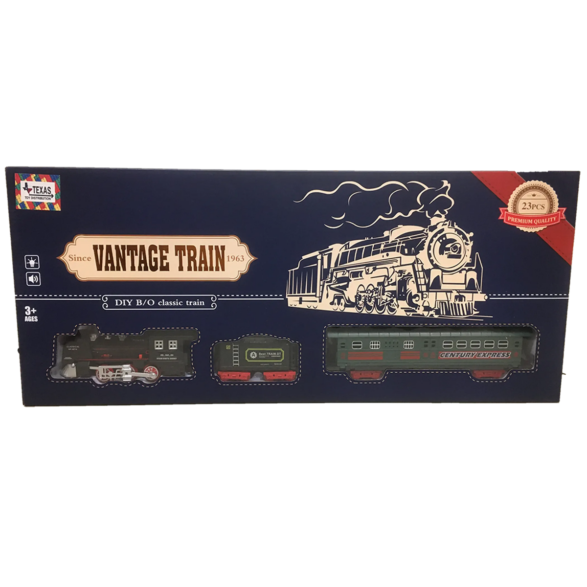 Vintage Classic Train Set with Tracks (23 pcs)
