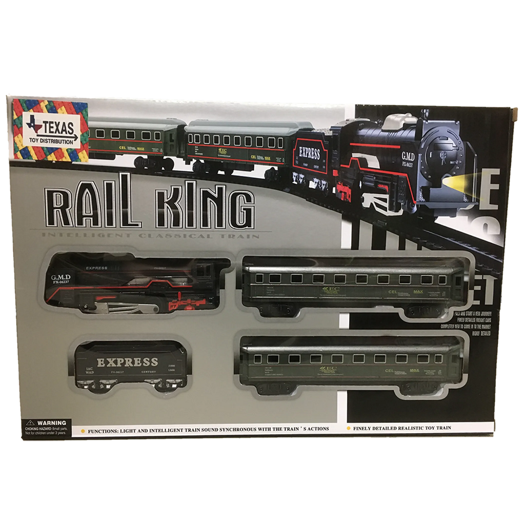 Classic Electric Rail King Train Set with Tracks