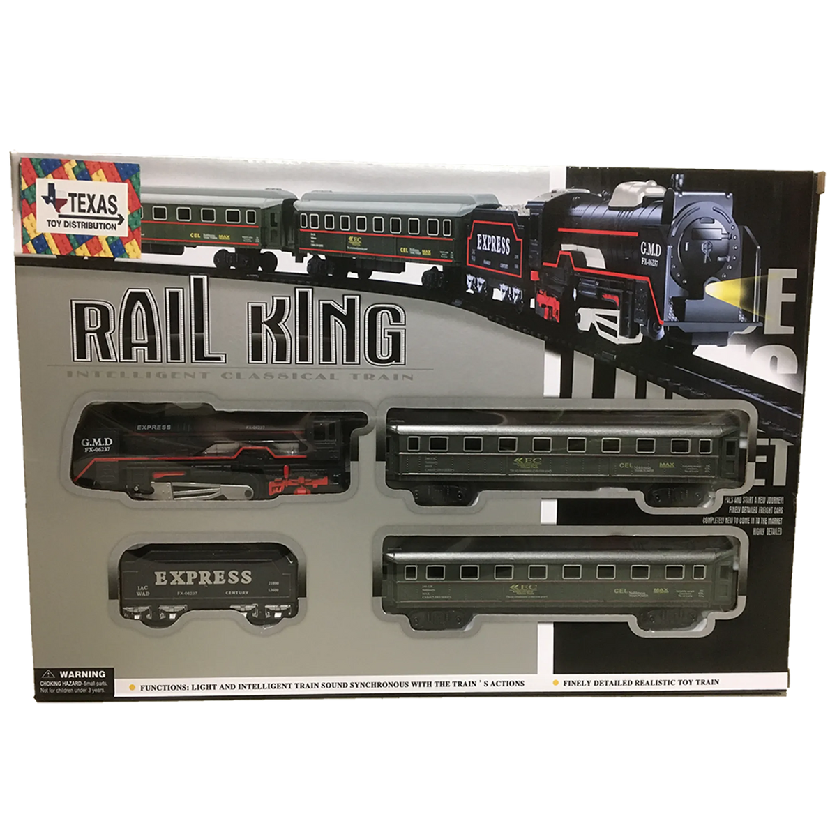 Classic Electric Rail King Train Set with Tracks