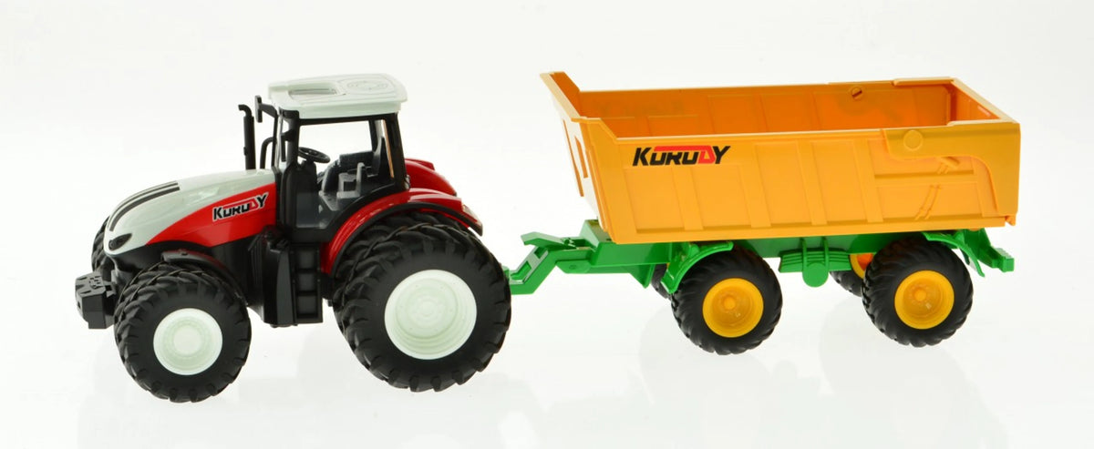 RC 8-Wheel Farm Tractor with Dump Trailer (1:24)