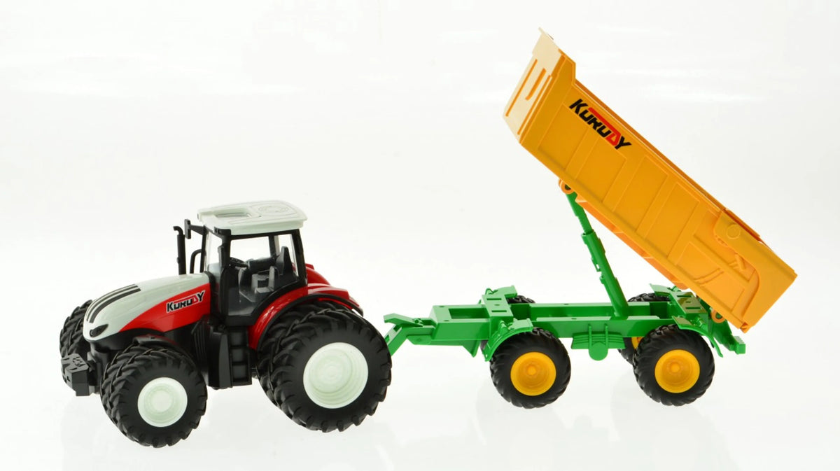 RC 8-Wheel Farm Tractor with Dump Trailer (1:24)