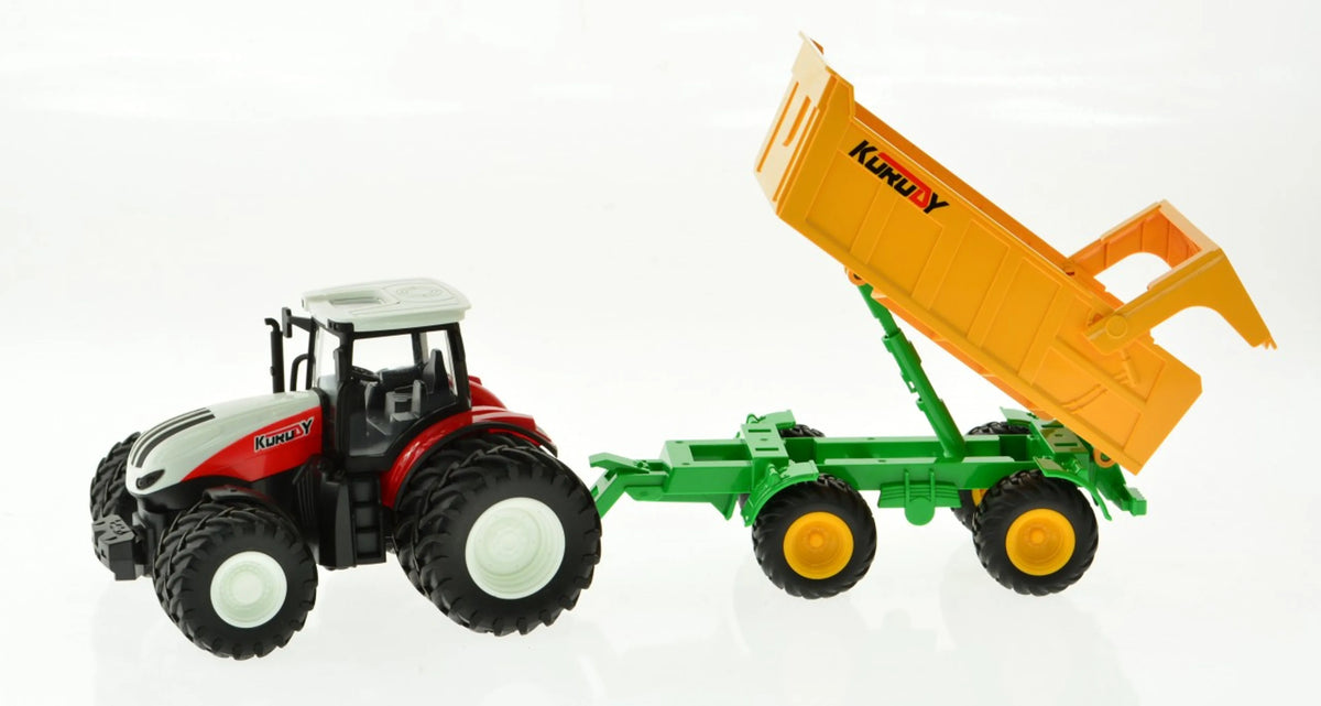 RC 8-Wheel Farm Tractor with Dump Trailer (1:24)