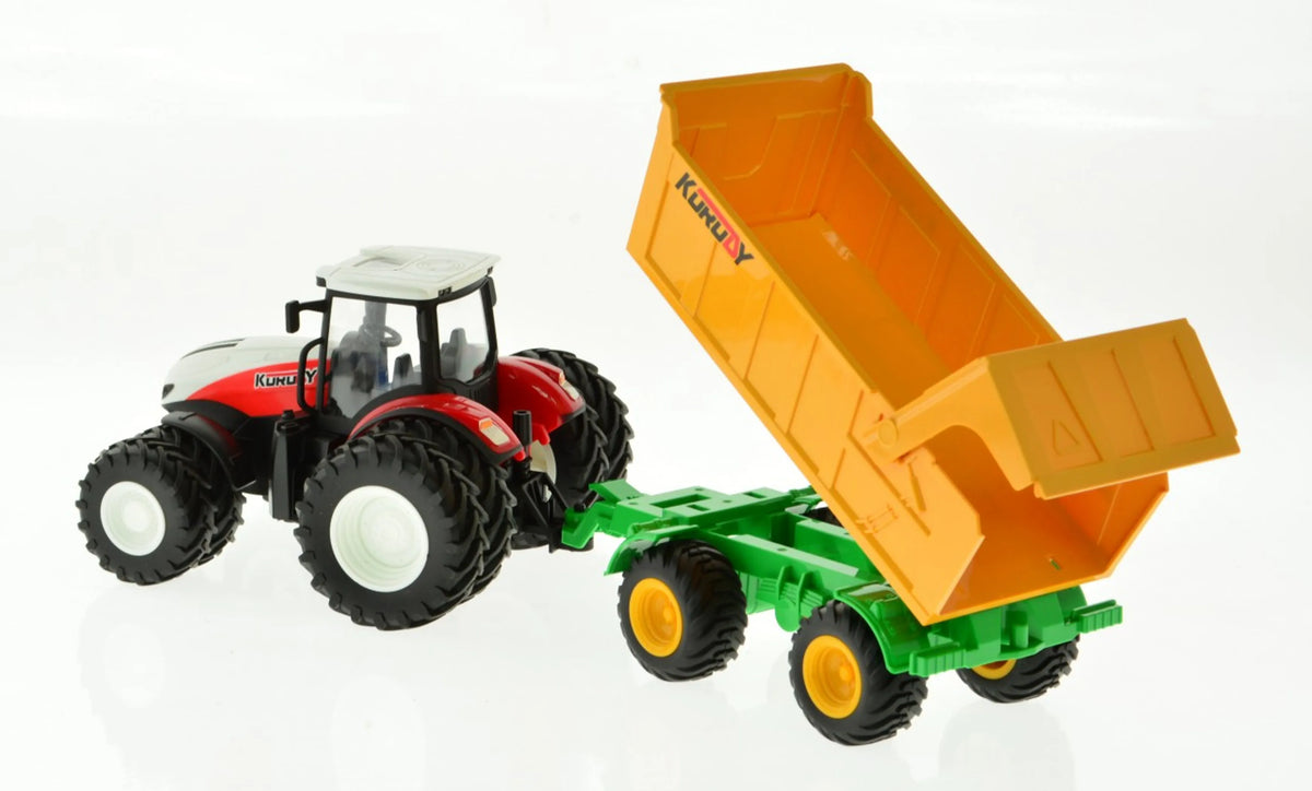 RC 8-Wheel Farm Tractor with Dump Trailer (1:24)