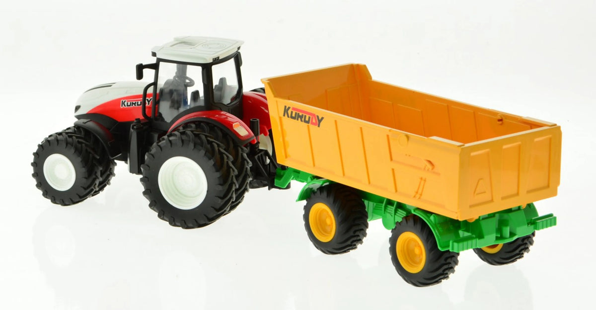 RC 8-Wheel Farm Tractor with Dump Trailer (1:24)