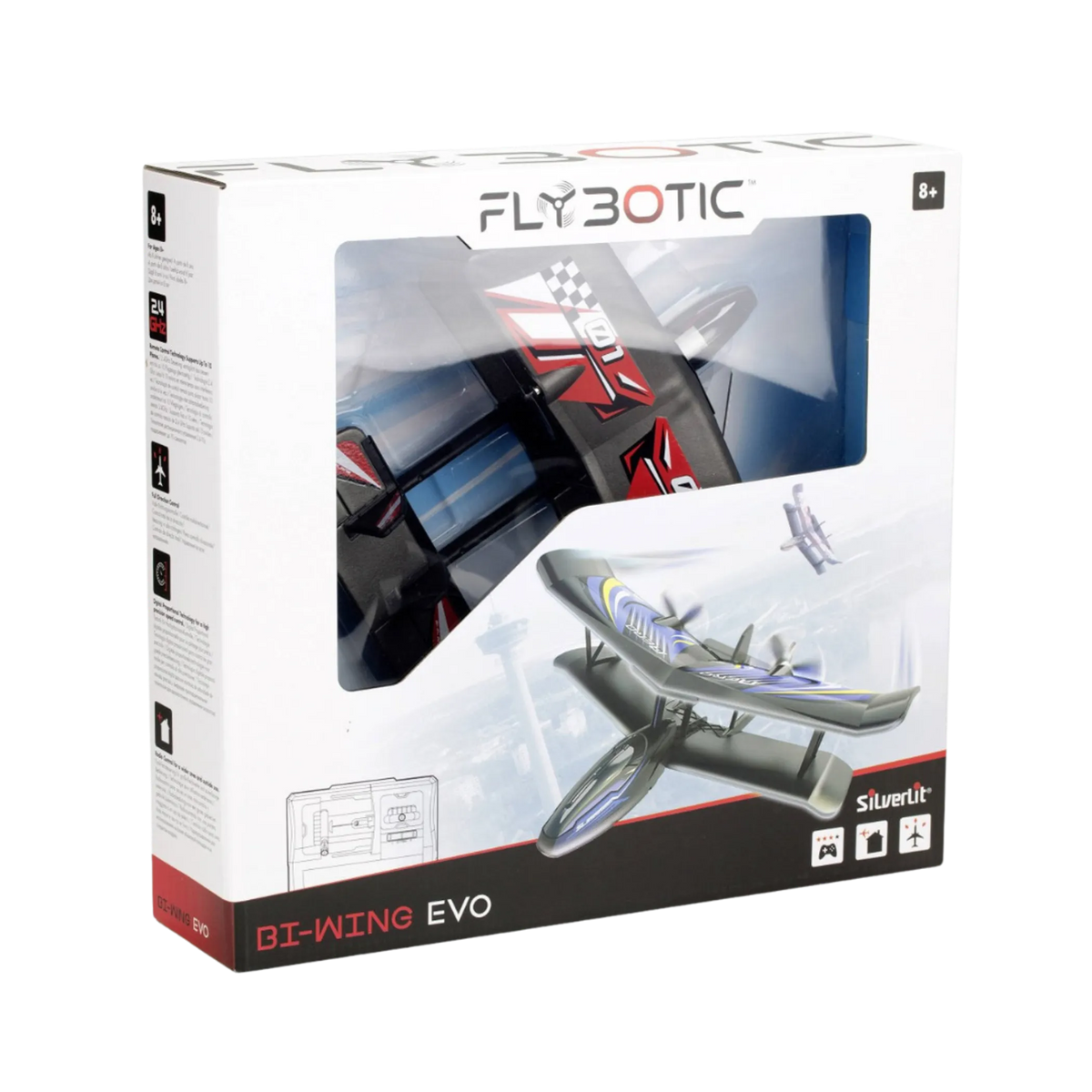 Flybotic Bi-Wing Evo RC Plane (Red or Blue)