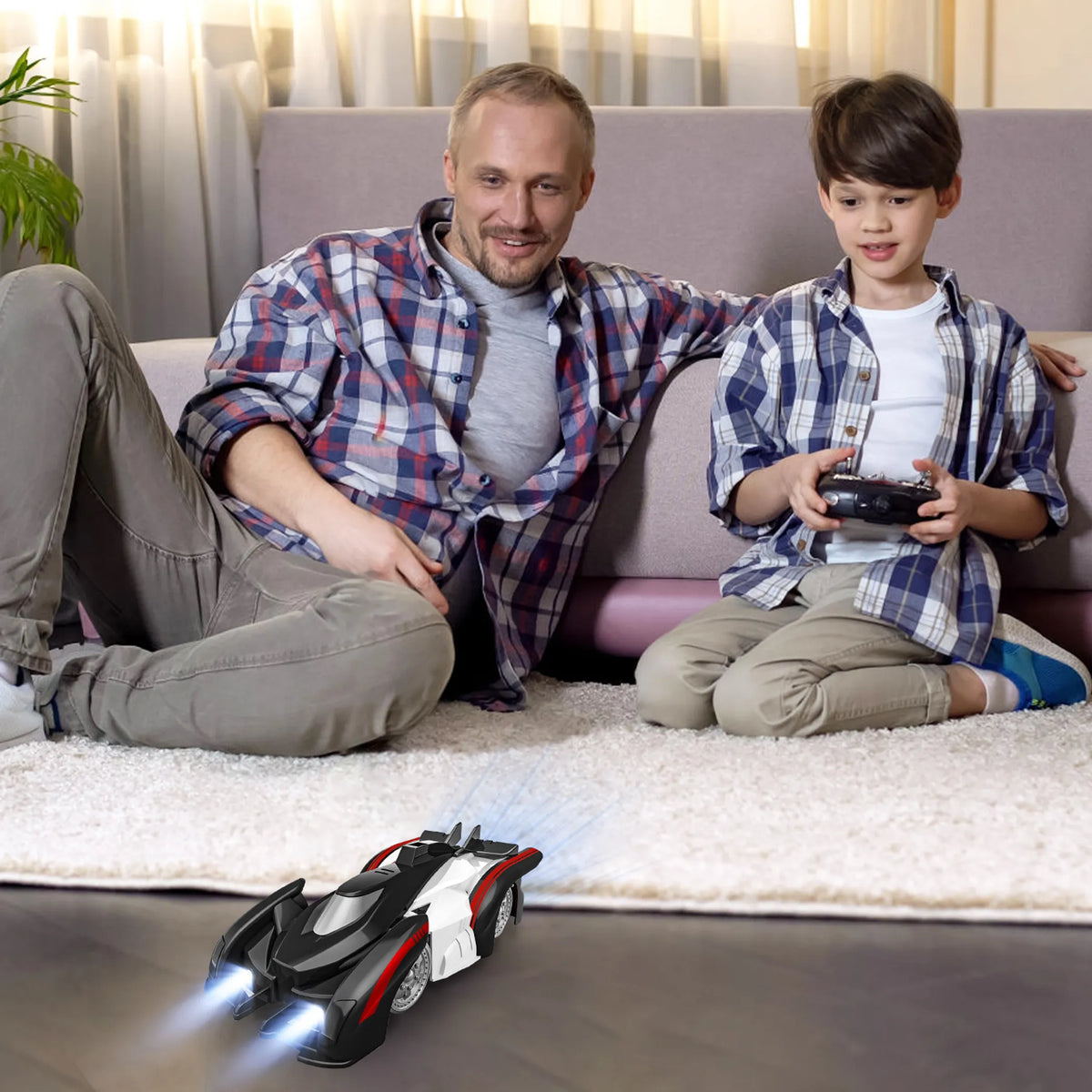 RC Wall Climbing Car with LED Lights