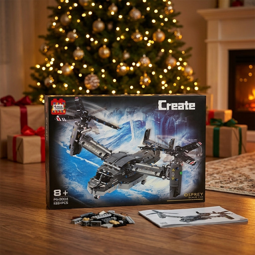 Osprey Military Plane Building Kit (1133 pcs) – Christmas gift under the tree