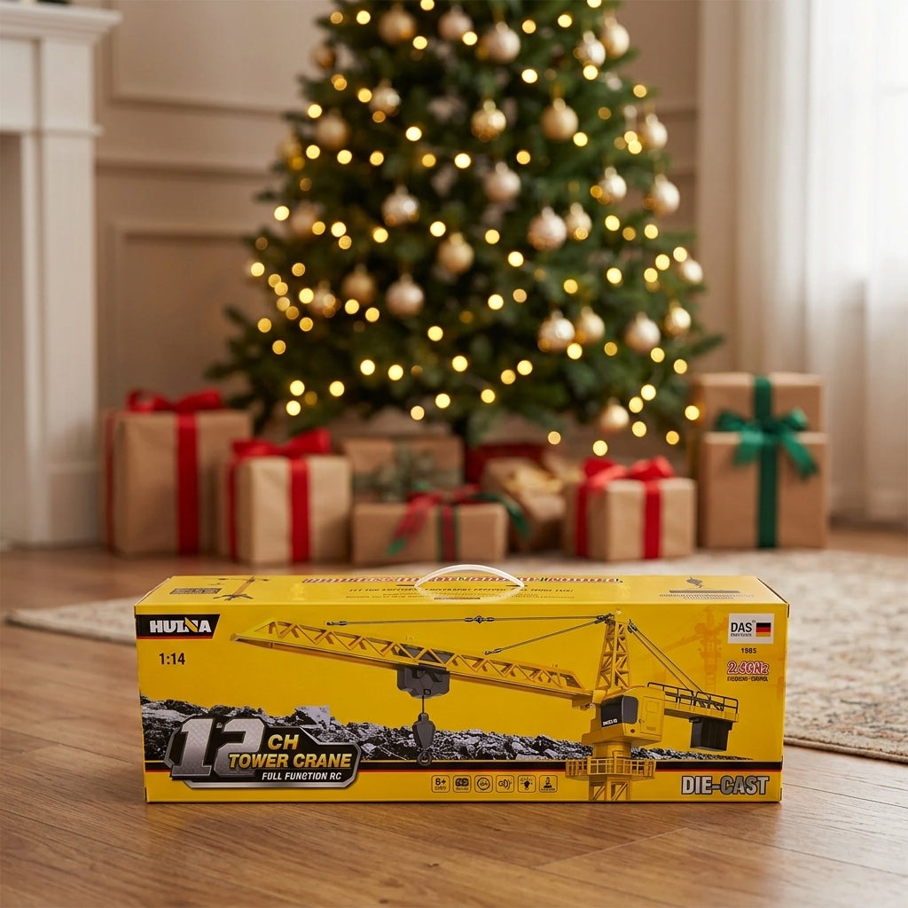 Huina 1585 RC Tower Crane Die-Cast Model (1:14) – Christmas gift under the tree