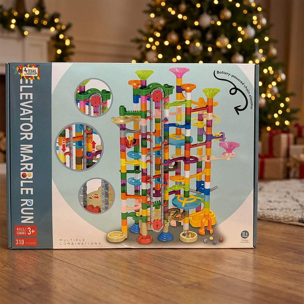 Large Elevator Marble Run Set (310 pcs) – Christmas gift under the tree