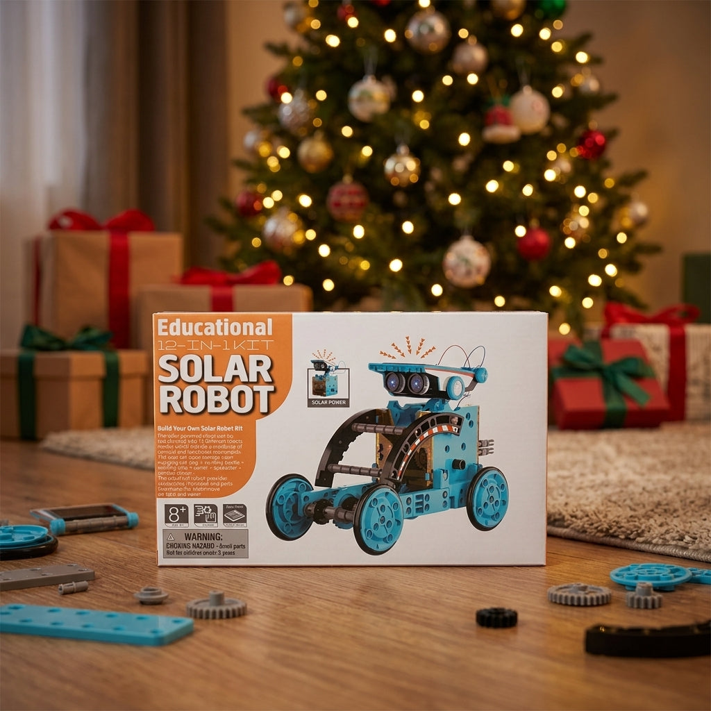 12-in-1 Solar Robot STEM Building Kit – Christmas gift under the tree